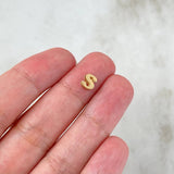 Herraje Letra S 0.3gr / 6mm/ Tambor Oro Amarillo 18K ©
