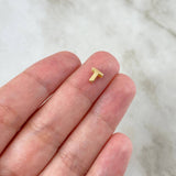 Herraje Letra T 0.25gr / 6mm / Tambor Oro Amarillo 18K ©