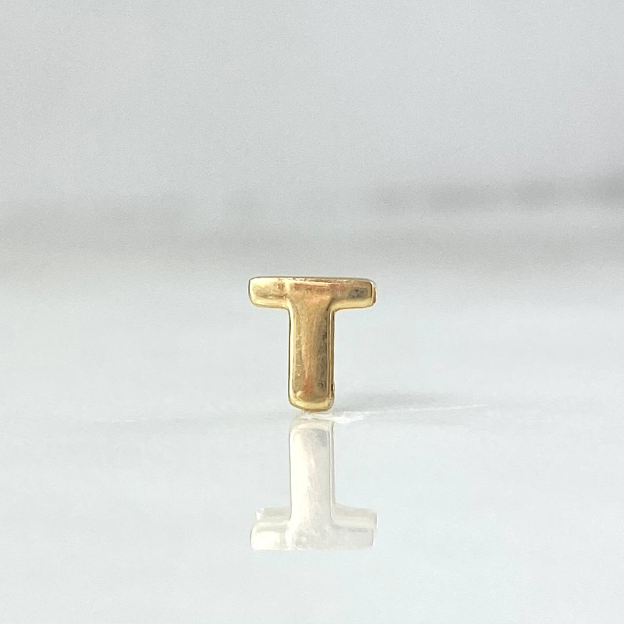 Herraje Letra T 0.25gr / 6mm / Tambor Oro Amarillo 18K ©
