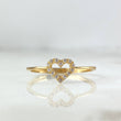 Anillo Silueta Corazon 1.1gr / T4 1/4 / Circones Blancos Oro Amarillo