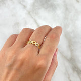 Anillo Corazones 2.2gr / T5 3/4 / Circones blancos Oro Amarillo