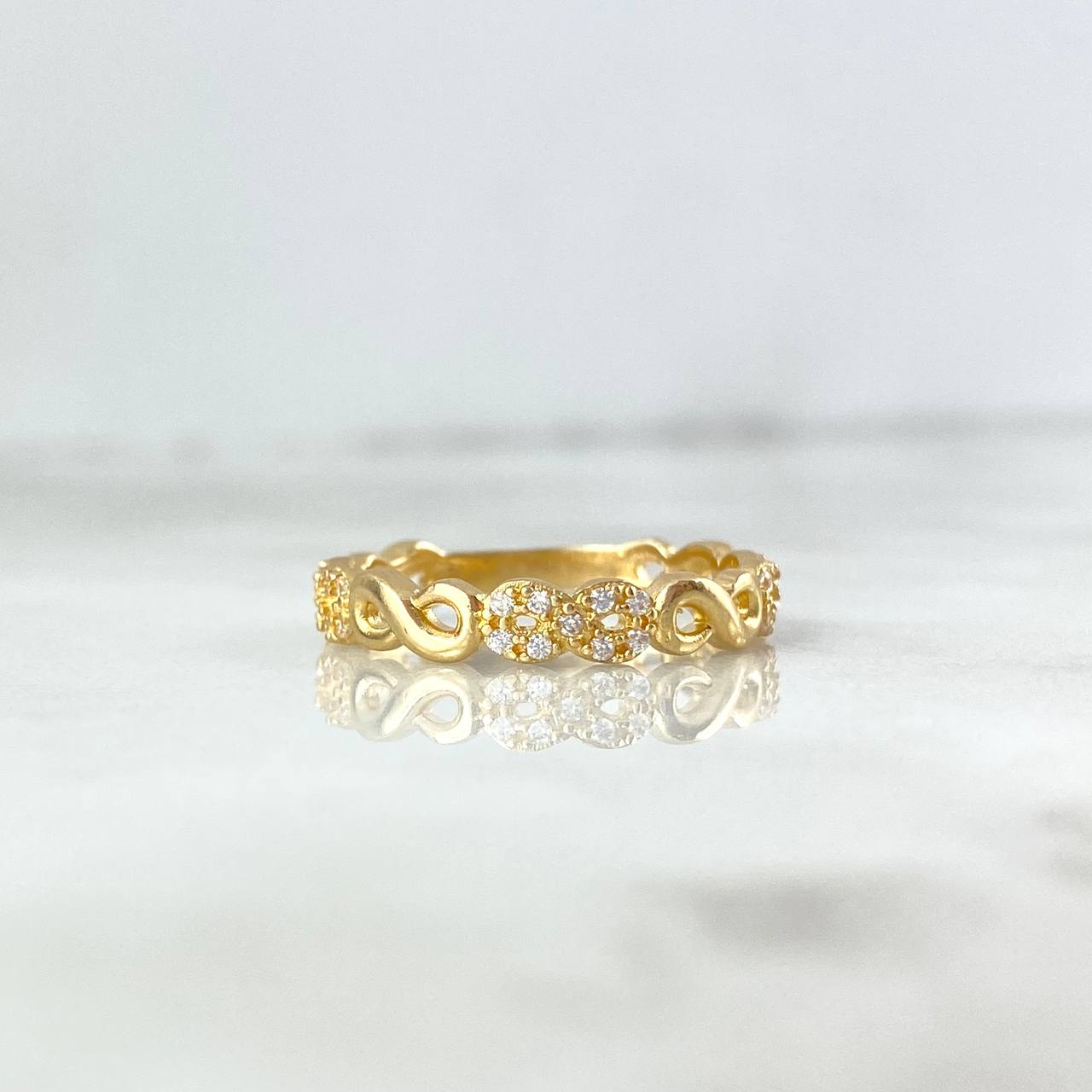 Anillo Infinitos 2.35gr / T6 / Circones Blancos Oro Amarillo ©
