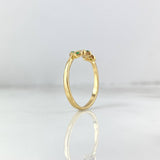 Anillo Hojas 2.05gr / T7 3/4 / Circones Blancos Verdes Oro Amarillo