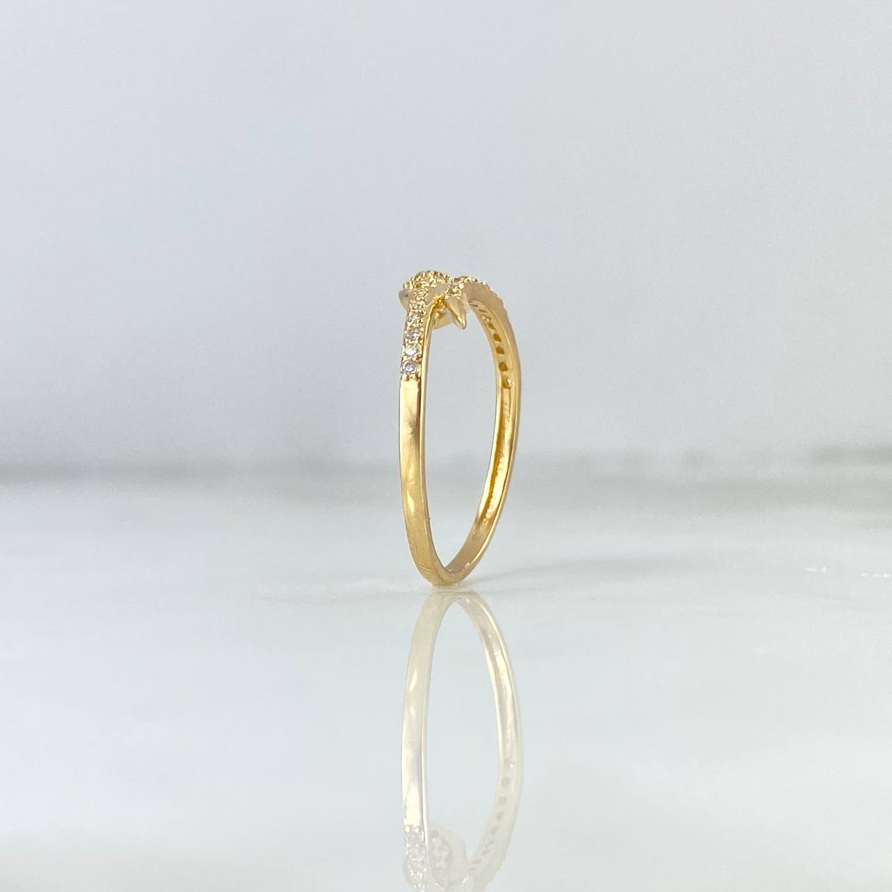 Anillo Serpiente 1.85gr / T6 1/2 / Circones Blancos Azules Oro Amarillo