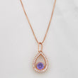 Set Cadena Veneciana + Dije Gota Halo / 2.25g / 45cm Oro Rosa 18K