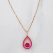 Set Cadena Veneciana + Dije Gota Halo / 2.15g / 45cm Oro Rosa 18K
