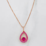 Set Cadena Veneciana + Dije Gota Halo / 2.15g / 45cm Oro Rosa 18K
