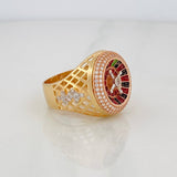 Anillo Ruleta 9.8g / T9 Tres Oros 18K