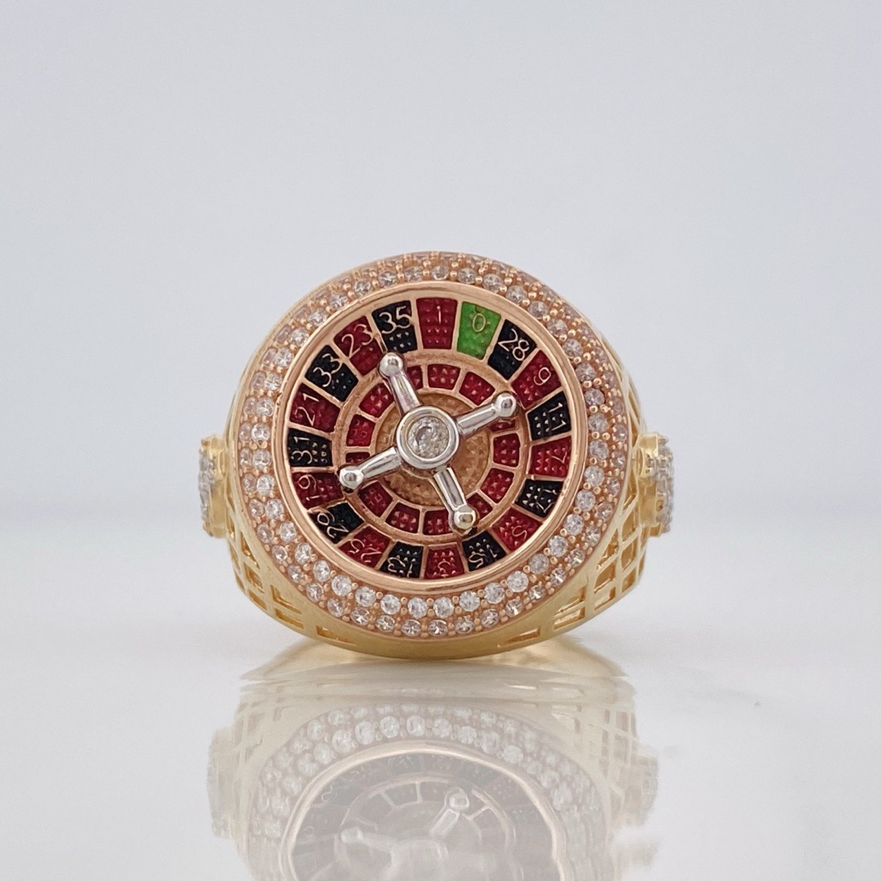 Anillo Ruleta 9.8g / T9 Tres Oros 18K
