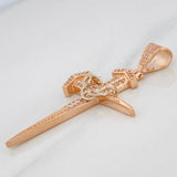 Dije Cruz Clavo 8.45g / 6cm Dos Oros Blanco Rosa 18K