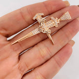 Dije Cruz Clavo 8.45g / 6cm Dos Oros Blanco Rosa 18K