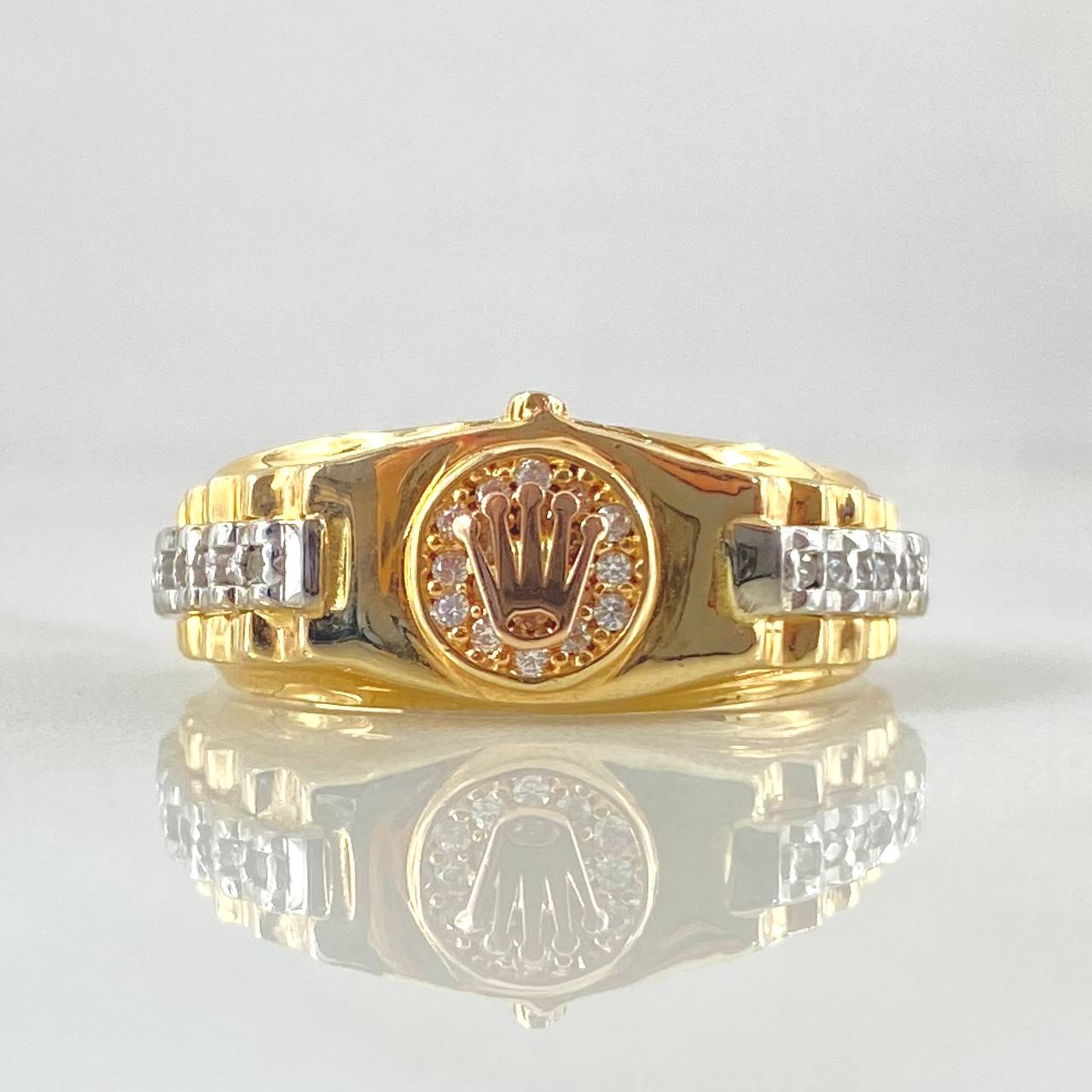 Anillo Correa Relieve 5.1gr / T7 1/2 / Oro 18K *