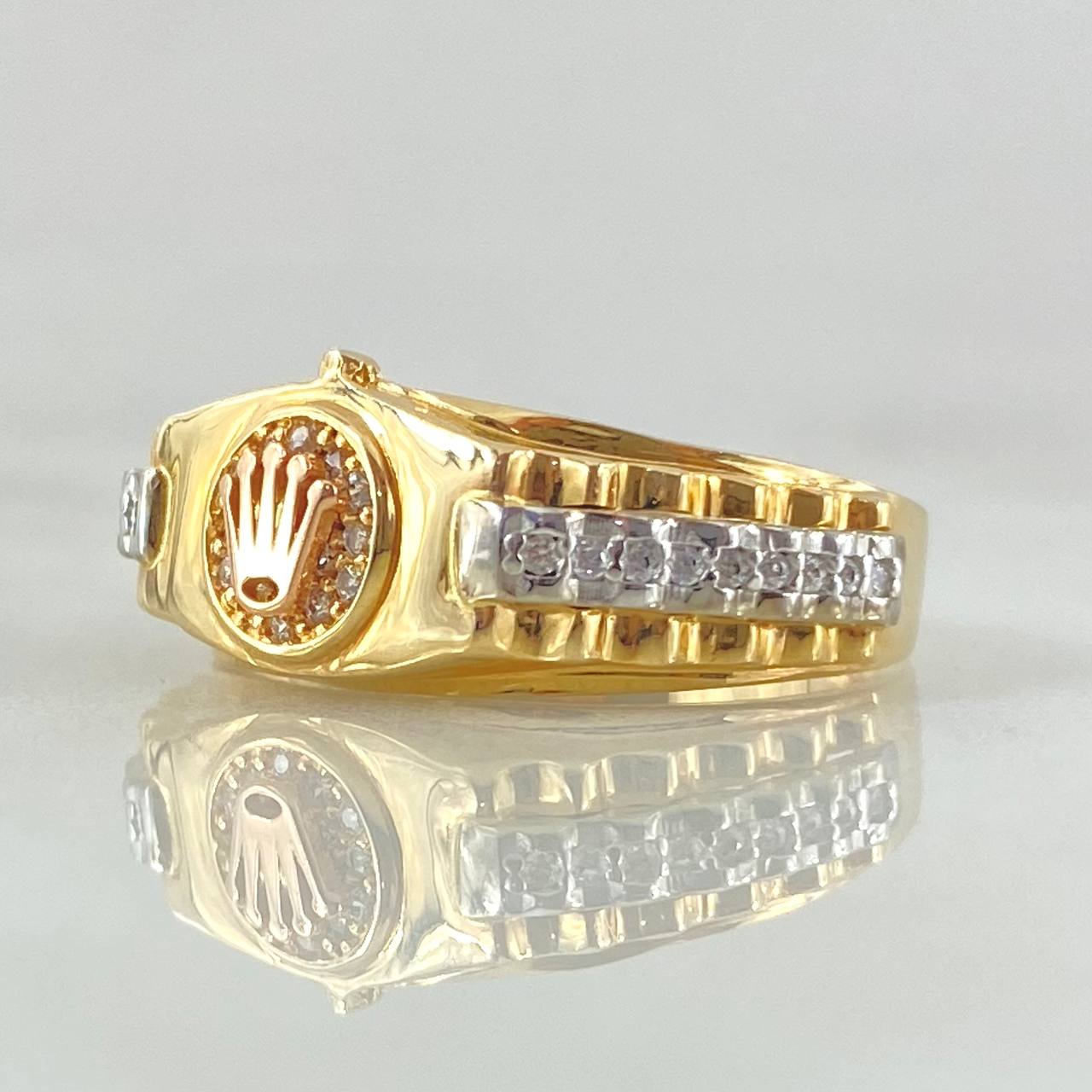 Anillo Correa Relieve 5.1gr / T7 1/2 / Oro 18K *