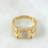 Anillo Sello Bifurcado 5.4gr / T10 1/4 / Oro 18K *