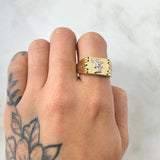 Anillo Sello Bifurcado 5.4gr / T10 1/4 / Oro 18K *