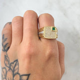Anillo Sello Tupido Filigrana 7.85gr / T10 3/4 / Oro 18K *