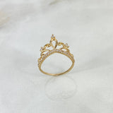 Anillo Corona 1.7gr T6 1/2 Circones Blancos Oro Amarillo