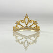 Anillo Corona 1.7gr T6 1/2 Circones Blancos Oro Amarillo