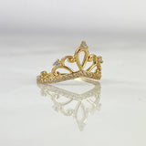 Anillo Corona 1.7gr T6 1/2 Circones Blancos Oro Amarillo