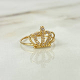 Anillo Corona Real 15s 1.3gr T6 1/4 Circones Blancos Oro Amarillo