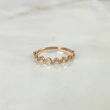Anillo Laurel 1.2gr T7 Circones Blancos Oro Rosa