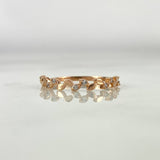 Anillo Laurel 1.2gr T7 Circones Blancos Oro Rosa