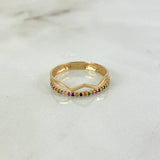 Anillo Zig Zag 1.7gr T7 1/2 Circones Colores Oro Amarillo