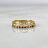 Anillo Zig Zag 1.7gr T7 1/2 Circones Colores Oro Amarillo