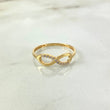 Anillo Infinito 1.25gr T7 Circones Blancos Oro Amarillo