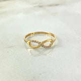 Anillo Infinito 1.25gr T7 Circones Blancos Oro Amarillo