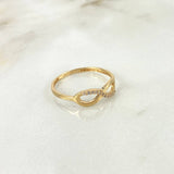 Anillo Infinito 1.25gr T7 Circones Blancos Oro Amarillo