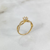 Anillo Infinito 1.85gr T5 3/4 Circones Blancos Oro Amarillo