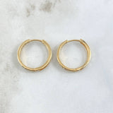 Candongas Carril 4.35gr / 2cm / Circones Blancos Oro Amarillo 18K