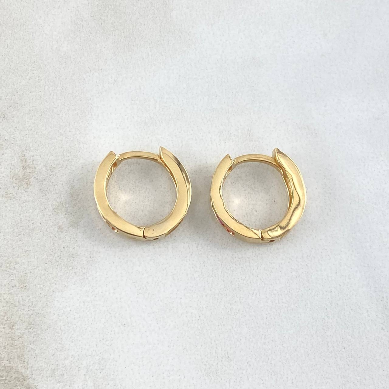 Candongas Carril 3.15gr / 1.3cm / Circones Colores Oro Amarillo 18K