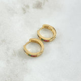 Candongas Carril 3.15gr / 1.3cm / Circones Colores Oro Amarillo 18K