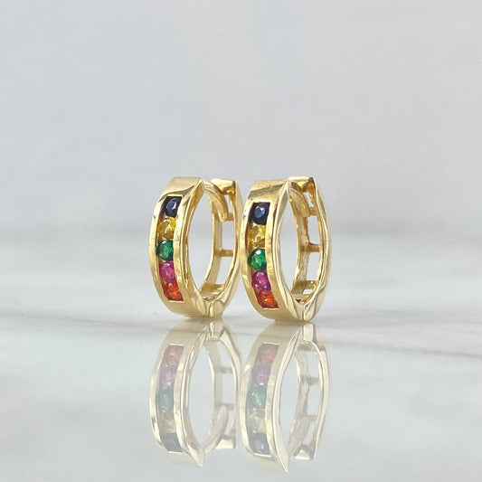 Candongas Carril 3.15gr / 1.3cm / Circones Colores Oro Amarillo 18K