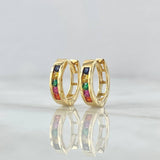 Candongas Carril 3.15gr / 1.3cm / Circones Colores Oro Amarillo 18K