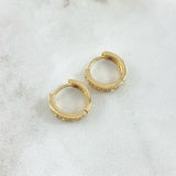 Candongas Tornillo 3.05gr / 1.2cm / Circones Blancos Oro Amarillo 18K