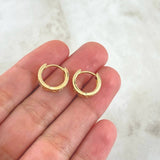 Candongas Tornillo 3.05gr / 1.2cm / Circones Blancos Oro Amarillo 18K