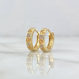 Candongas Tornillo 3.05gr / 1.2cm / Circones Blancos Oro Amarillo 18K