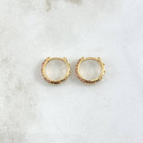 Candongas Doble Carril 2.2gr / 1.2cm / Circones Lila Oro Amarillo 18K