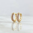 Candongas Doble Carril 2.2gr / 1.2cm / Circones Lila Oro Amarillo 18K