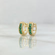 Candongas Carril Basteado 1.85gr / 1cm / Circones Verdes Oro Amarillo 18K