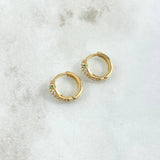 Candongas Serpiente 2gr / 1.2cm / Circones Blancos Verde Oro Amarillo 18K