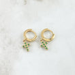 Candongas Cruz 2.65gr / 2.2cm / Circones Verdes Oro Amarillo 18K