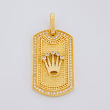 Dije Placa Corona 7.15g / 3.6cm Oro Amarillo 18K