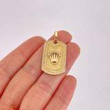 Dije Placa Corona 7.15g / 3.6cm Oro Amarillo 18K