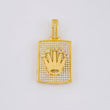 Dije Placa Rectangular Corona 7.75g / 3.4cm Oro Amarillo 18K