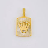 Dije Placa Rectangular Corona 7.75g / 3.4cm Oro Amarillo 18K