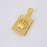 Dije Placa Rectangular Corona 7.75g / 3.4cm Oro Amarillo 18K